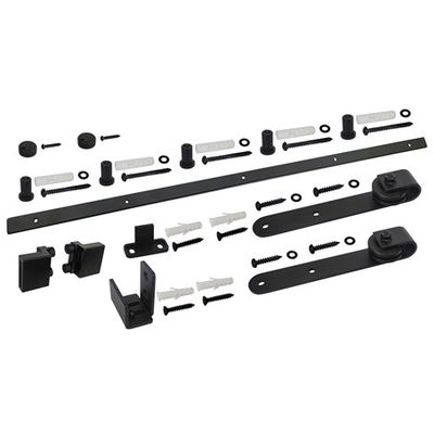 Mini Bent Plate Barn Door Roller che fa scorrere la porta Kit Black del Governo