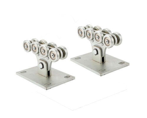 Piccole 8 ruote galvanizzate d'argento d'acciaio dei carrelli per la ruota a mensola del portone del sistema di automazione del portone di scivolamento