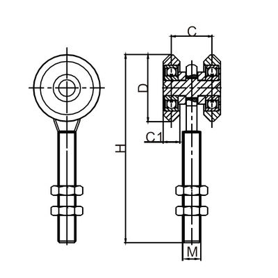 I rulli commerciali resistenti del portello scorrevole spinge la ruota M12 2 di 38mm