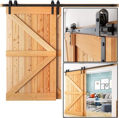 2,25 il nero scorrevole dell'hardware della porta di granaio del granaio del portone dell'hardware del soffitto del doppio spesso del supporto 8ft