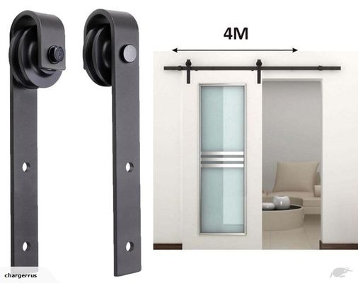 8 piedi 6ft 7 Ft di doppia di granaio di 4ft della porta dell'hardware polvere di ferro di Kit Wooden Door Black Metal