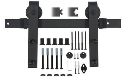 8 piedi 6ft 7 Ft di doppia di granaio di 4ft della porta dell'hardware polvere di ferro di Kit Wooden Door Black Metal