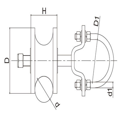 6&quot; posta X 2&quot; del quadrato ruote a mensola di nylon dei rulli del portone per i portoni quadrati del collegamento a catena del tubo