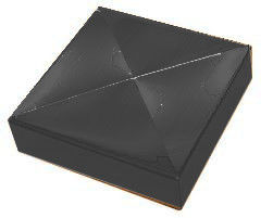 Recinto quadrato a 3 pollici Post Caps del metallo del ferro battuto triangolo nero del metallo dell'oro di 1-3/8»