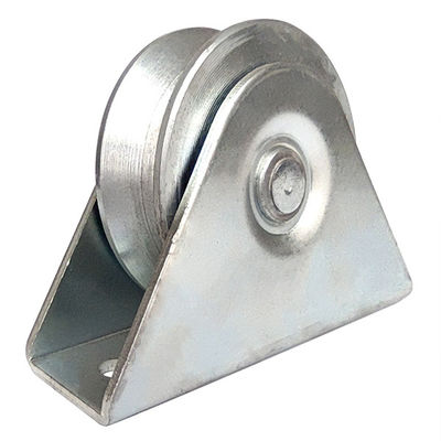 la ruota del portone di scivolamento della scanalatura di 4inch 100mm v con i doppi cuscinetti del sostegno ha galvanizzato l'acciaio