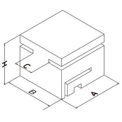 blocchetto di guida di nylon del portone di scivolamento di 74x76x62.2mm 75mm bianchi