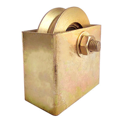 Cuscinetto della scanalatura di Y il singolo ha galvanizzato la ruota d'acciaio del portone di scivolamento con la scatola esteriore di sostegno