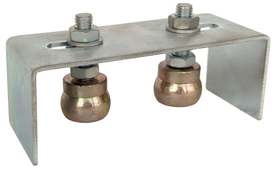 Sostegno di guida doppio del portone di scivolamento dei rulli L universale 64mm regolabili resistenti della posta della parte posteriore