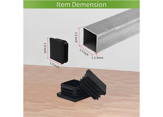 Recinto rettangolare Post Caps nylon di plastica del nero di 75mm x di 75mm 200x200 4x4