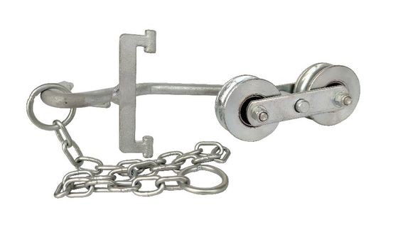 accessori d'attaccatura del sistema dello zinco di 64mm della banana del gancio dei rulli della puleggia dell'azienda agricola bianca della banana