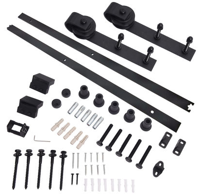 Doppio hardware interno Kit Matte Black Wall Mounted della porta di granaio
