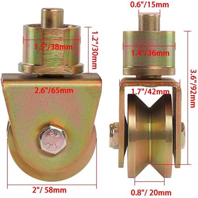50 - zinco bianco d'ottone dell'oro dello zinco del rullo di porta del portone di 160mm