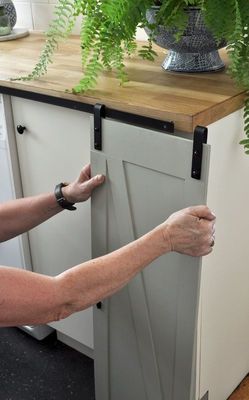 6 Ft di acciaio solido Mini Barn Door Hardware Kit per le porte di legno della doppia mobilia