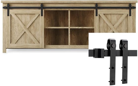 J nero modella la cinghia Mini Barn Door Hardware Kit 6 Ft per le doppie porte di legno